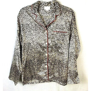 Character Animal Print Pajama Top Women's Medium Black Red Sexy Sleepwear Lounge